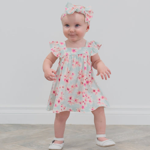 pretty-pink-floral-ruffle-dress-with-bloomer Sweet Bamboo - Sophia's Stylebaby daywear-1